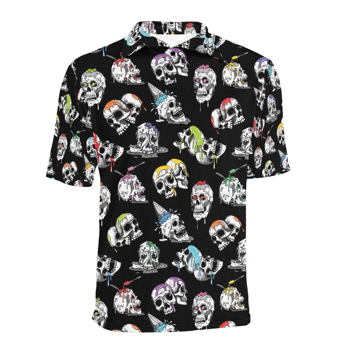 Skull Print Design LKS3013 Men Polo Shirt