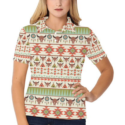 American indian Ethnic Pattern Women's Polo Shirt
