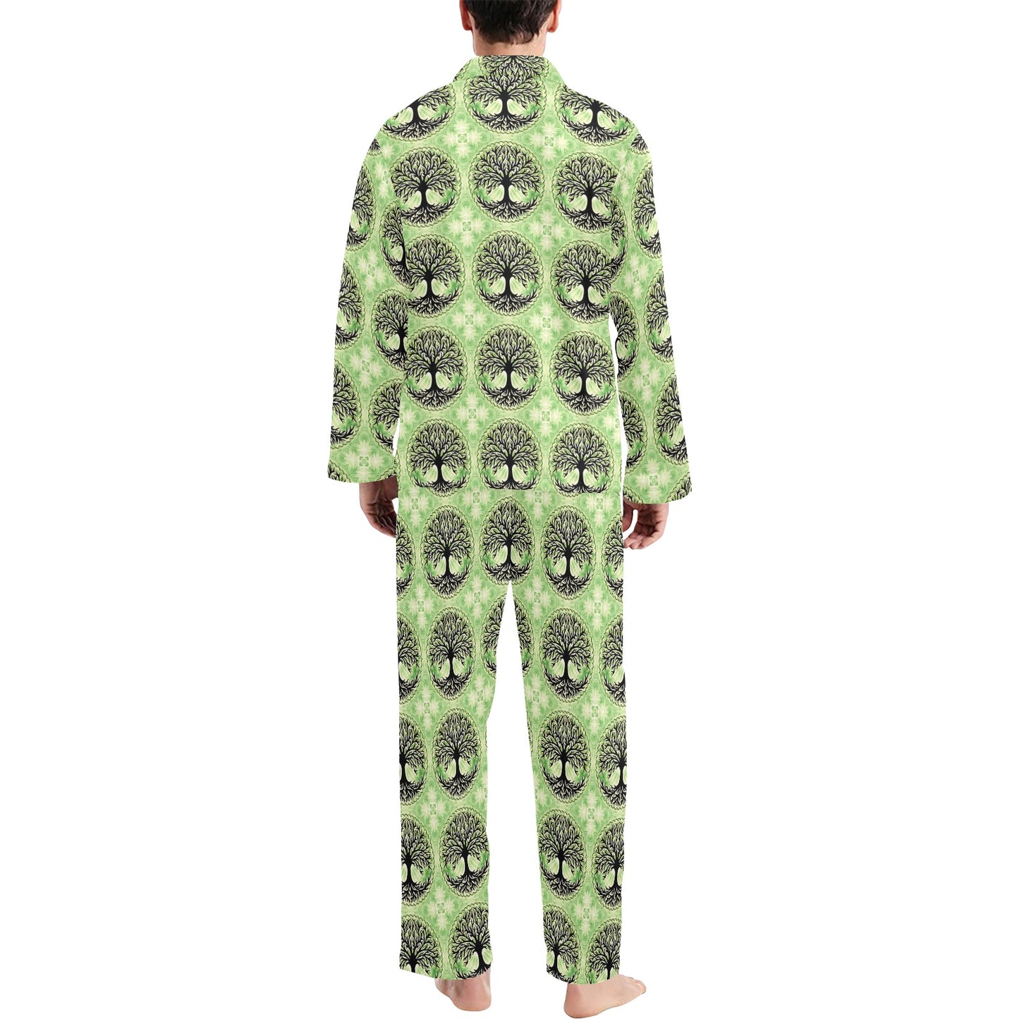 Celtic Pattern Print Design 010 Men's Long Pajama Set