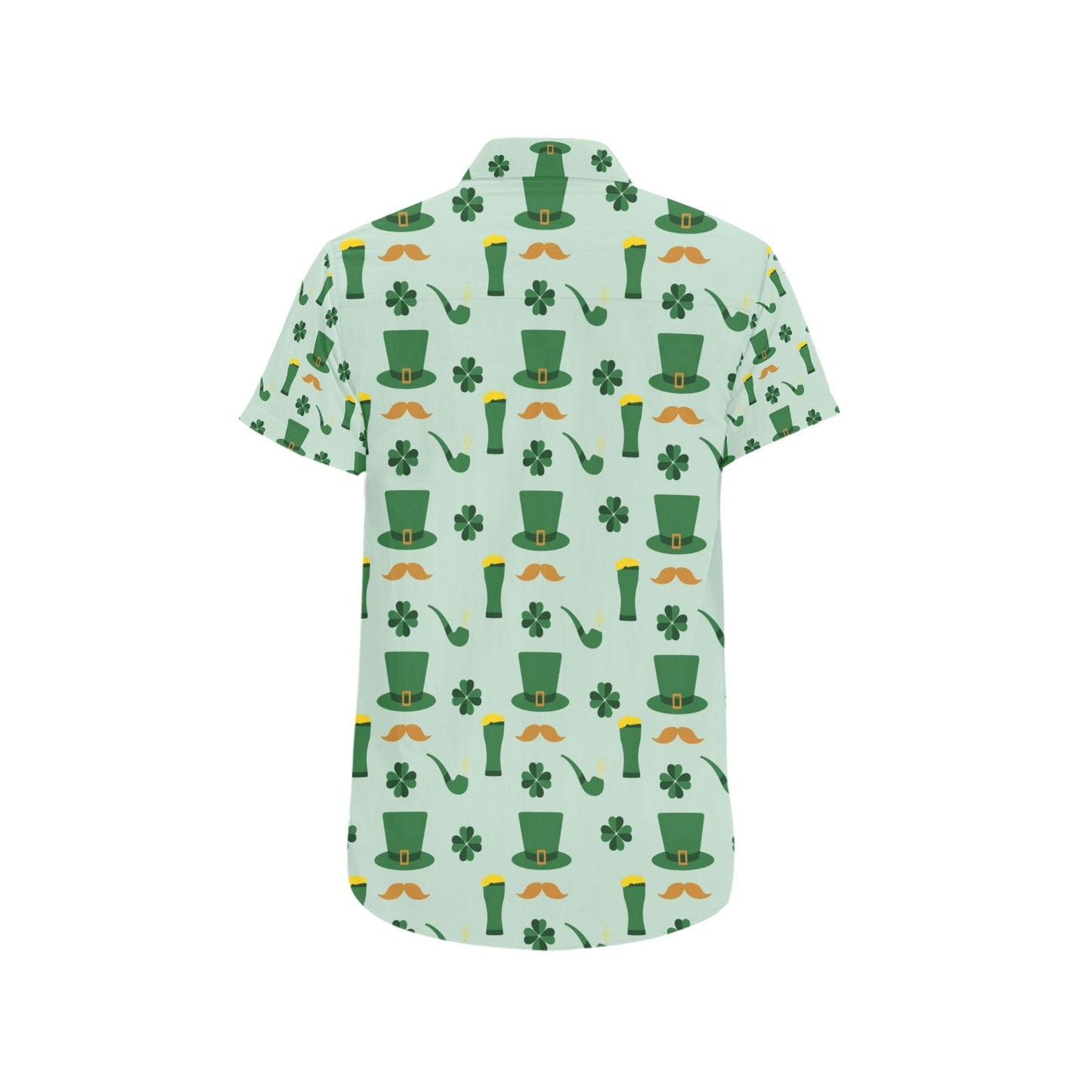 St Patricks Day Print Design LKS304 Men Short Sleeve Button Up Shirt