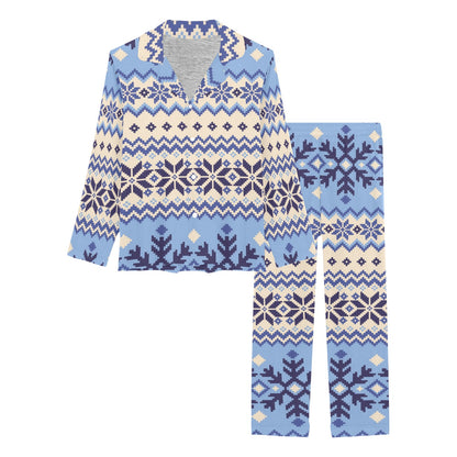 Nordic Pattern Print Design A03 Women's Long Pajama Set