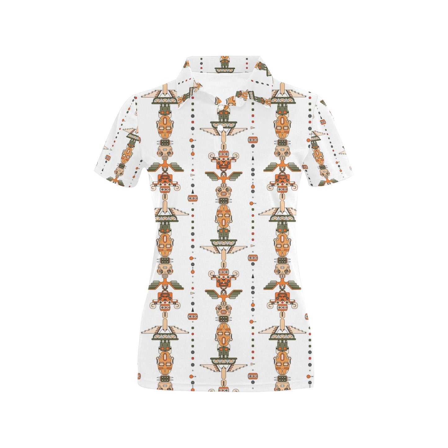 Totem Print Design LKS302 Women's Polo Shirt