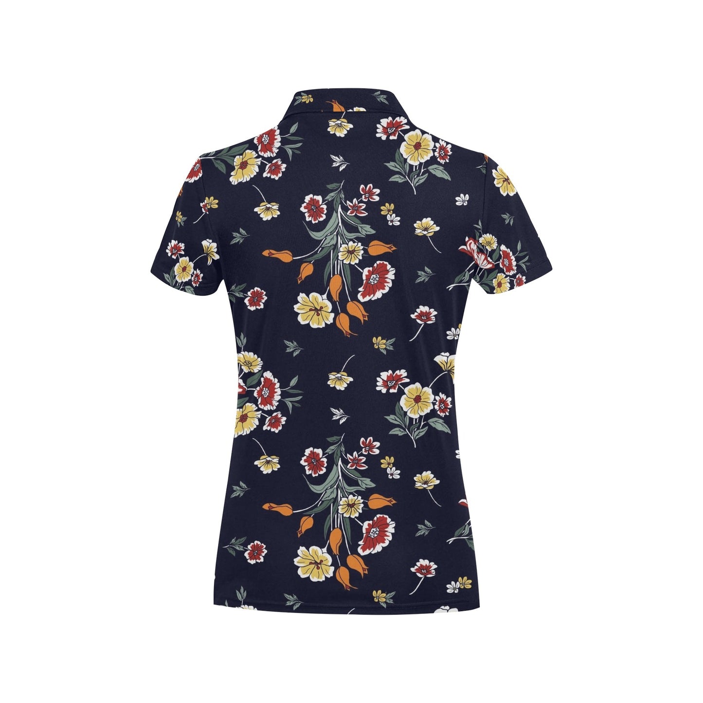 Summer Floral Pattern Print Design SF01 Women's Polo Shirt