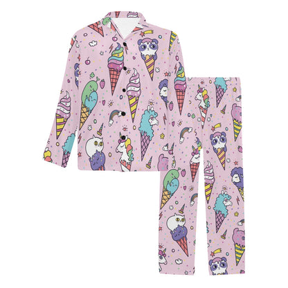 Ice Cream Pattern Print Design IC05 Men's Long Pajama Set