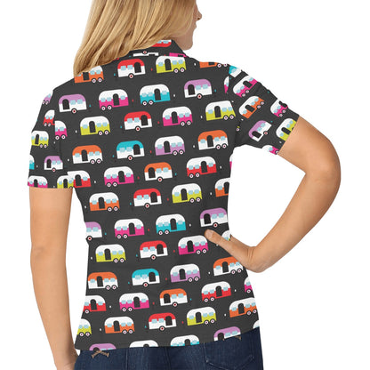 Camper Caravan Pattern Women's Polo Shirt