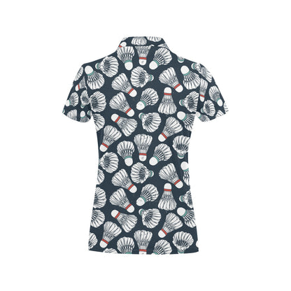 Badminton Ball Pattern Print Design 01 Women's Polo Shirt