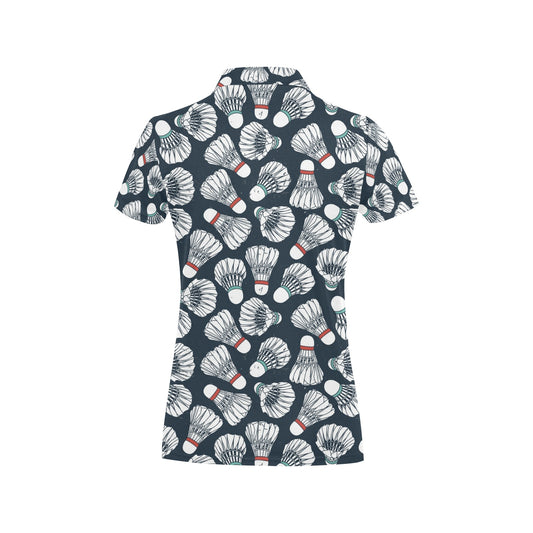 Badminton Ball Pattern Print Design 01 Women's Polo Shirt
