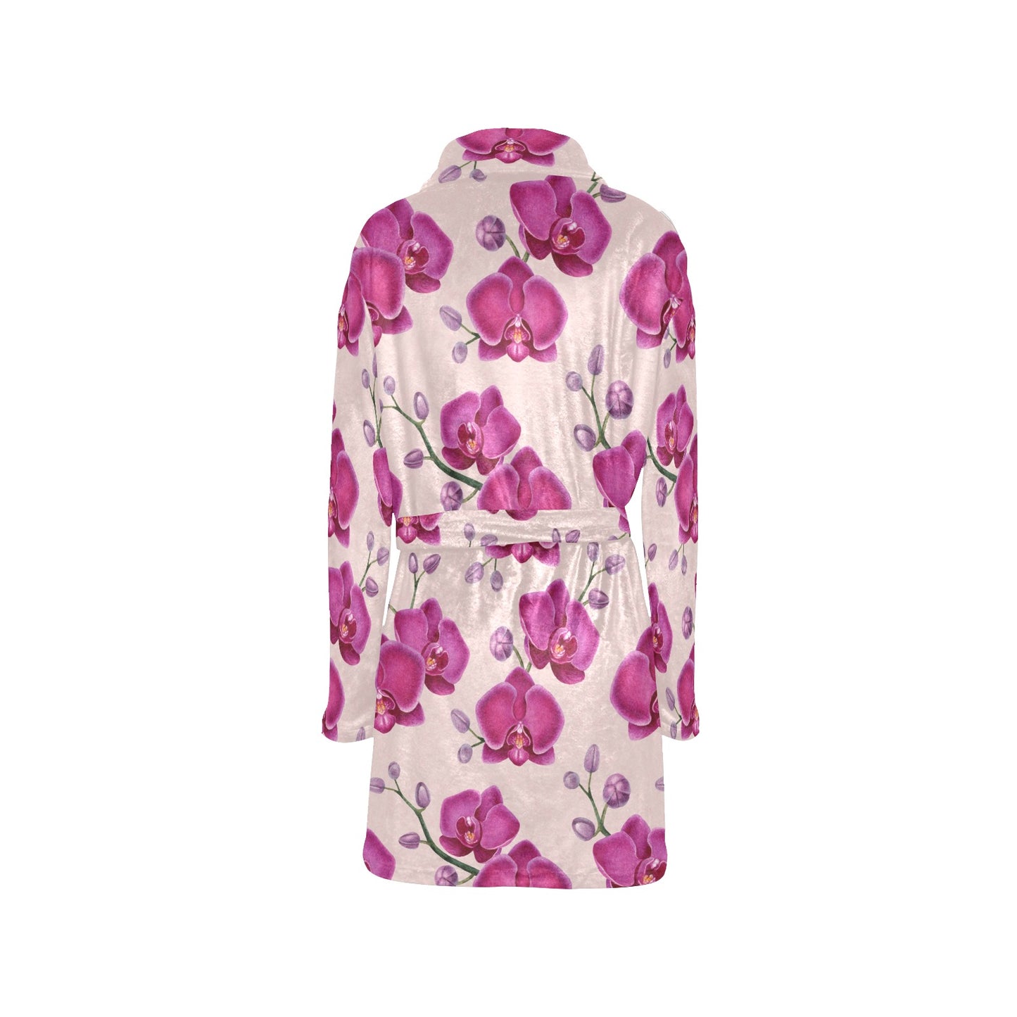 Orchid Pattern Print Design A02 Women's Fleece Robe