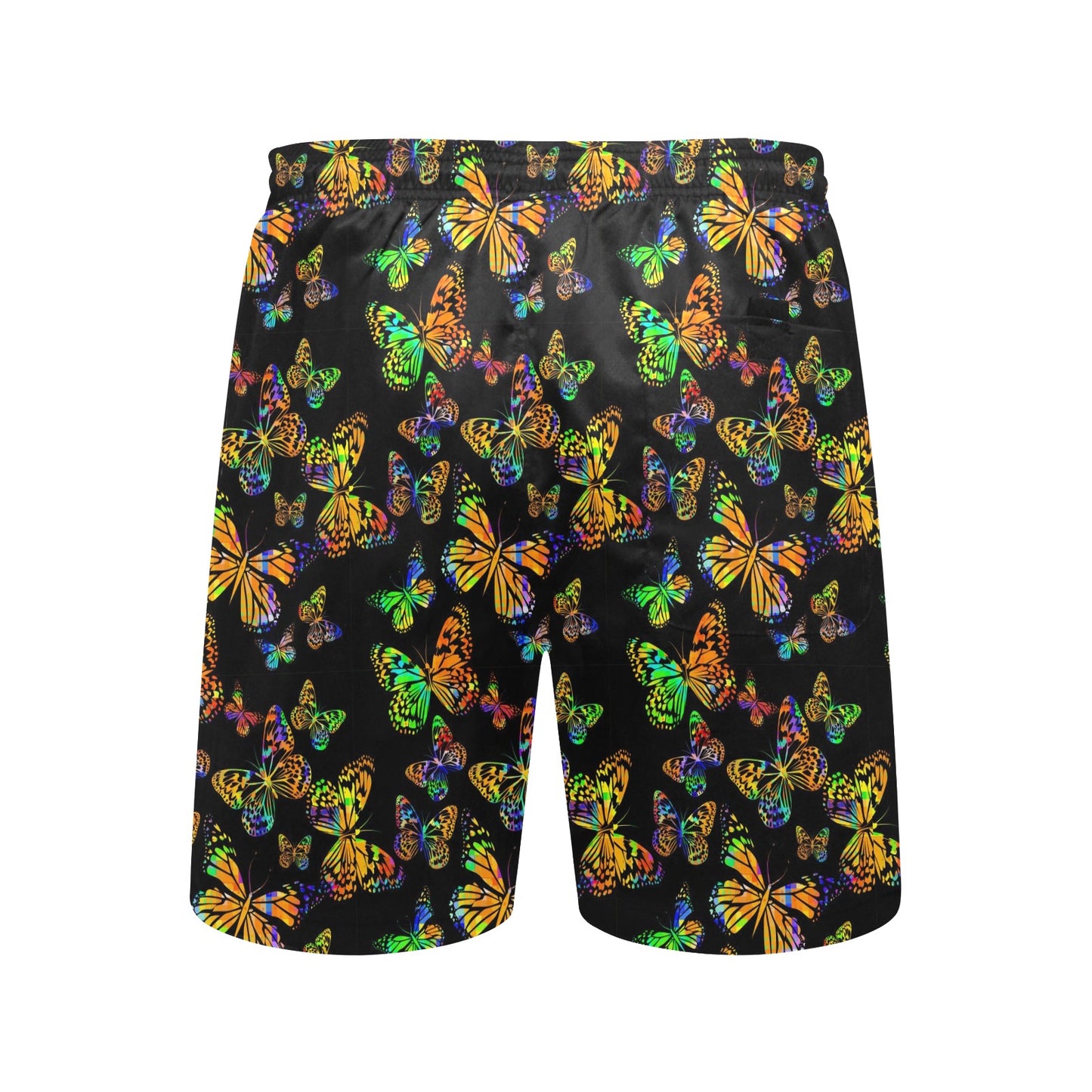 Butterfly Neon Color Print Pattern Men's Swim Trunks Beach Shorts