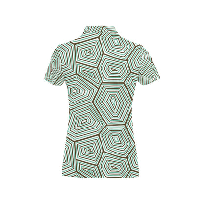 Sea Turtle Skin Print Women's Polo Shirt