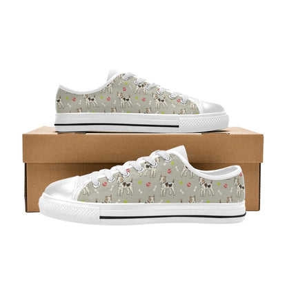 Toy Fox Terriers Print Design LKS301 Women's White Low Top Shoes