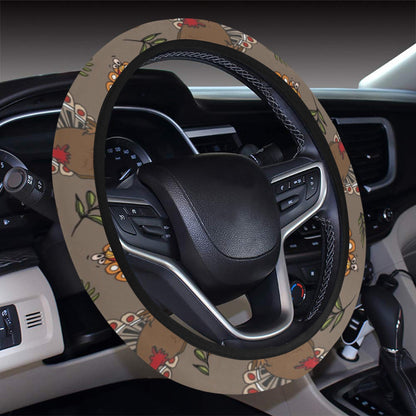 Thanksgiving Print Design LKS306 Steering Wheel Cover with Elastic Edge