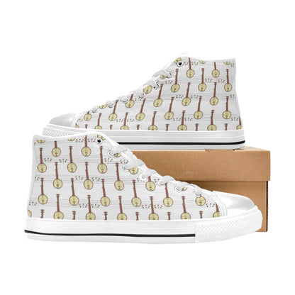 Banjo Print Design LKS402 Men's High Top Canvas Shoes