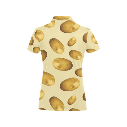 Potato Pattern Print Design A01 Women's Polo Shirt