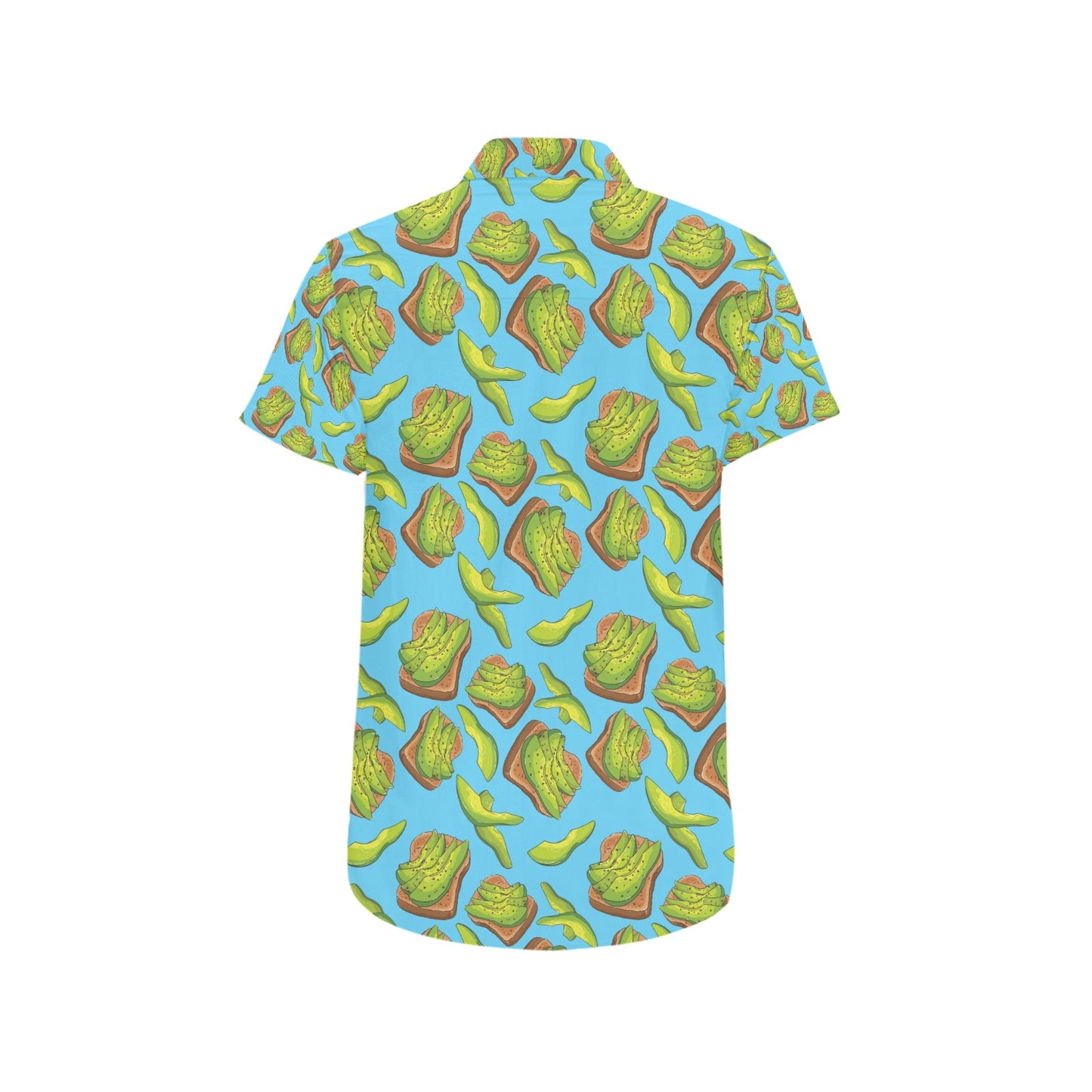 Sandwich Avocado Print Design LKS306 Men Short Sleeve Button Up Shirt