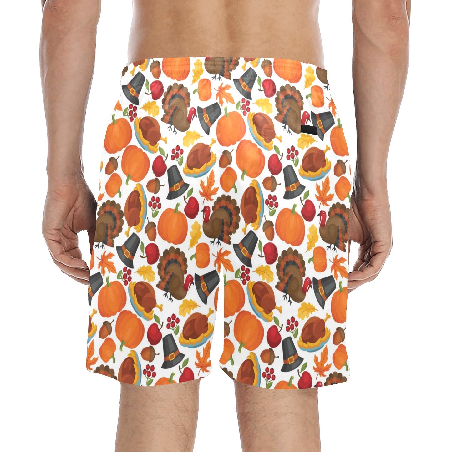 Thanksgiving Print Design LKS304 Men's Swim Trunks Beach Shorts