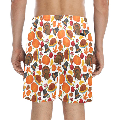Thanksgiving Print Design LKS304 Men's Swim Trunks Beach Shorts
