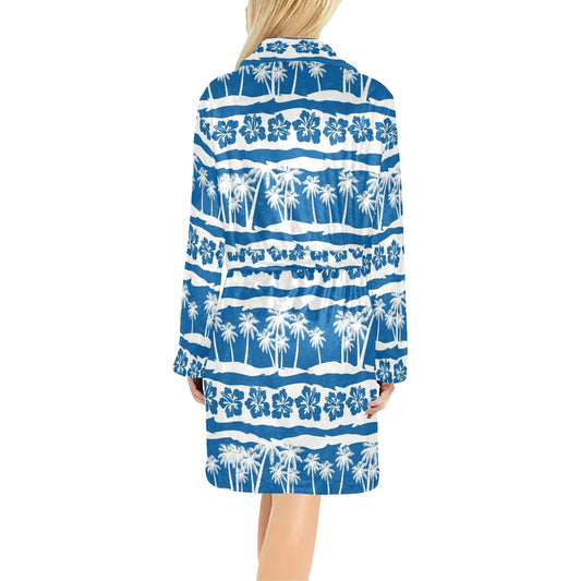 Hawaiian Themed Pattern Print Design H021 Women's Fleece Robe