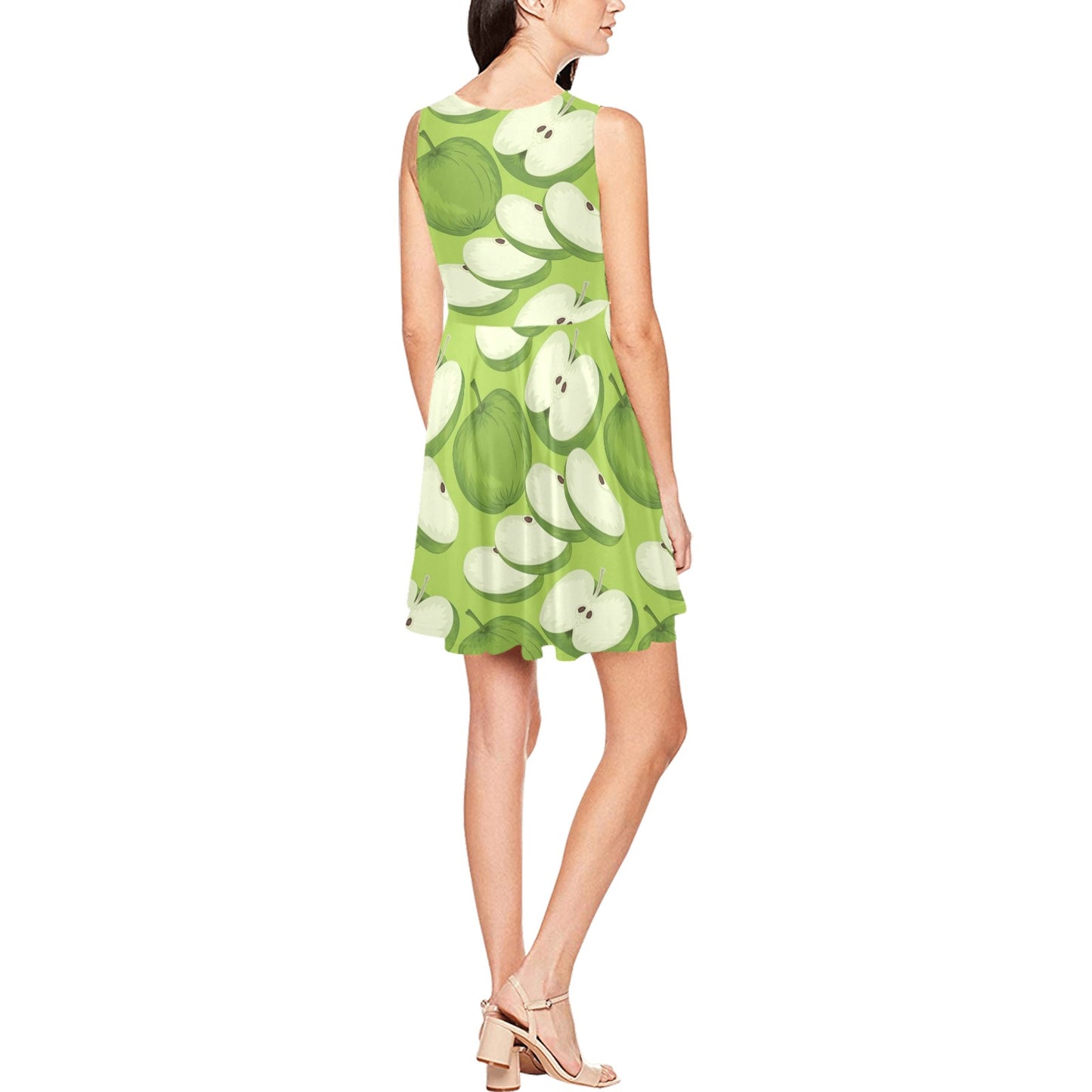 Apple Pattern Print Design AP010 Sleeveless Dress