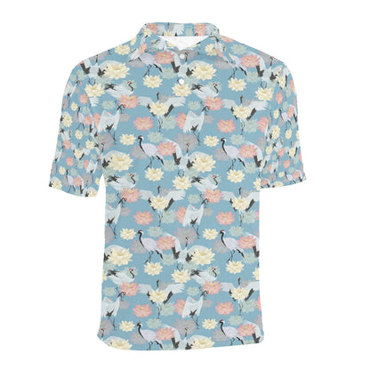 Water Lily Print Design LKS304 Men Polo Shirt