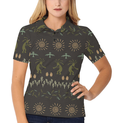 Mayan Pattern Print Design 04 Women's Polo Shirt