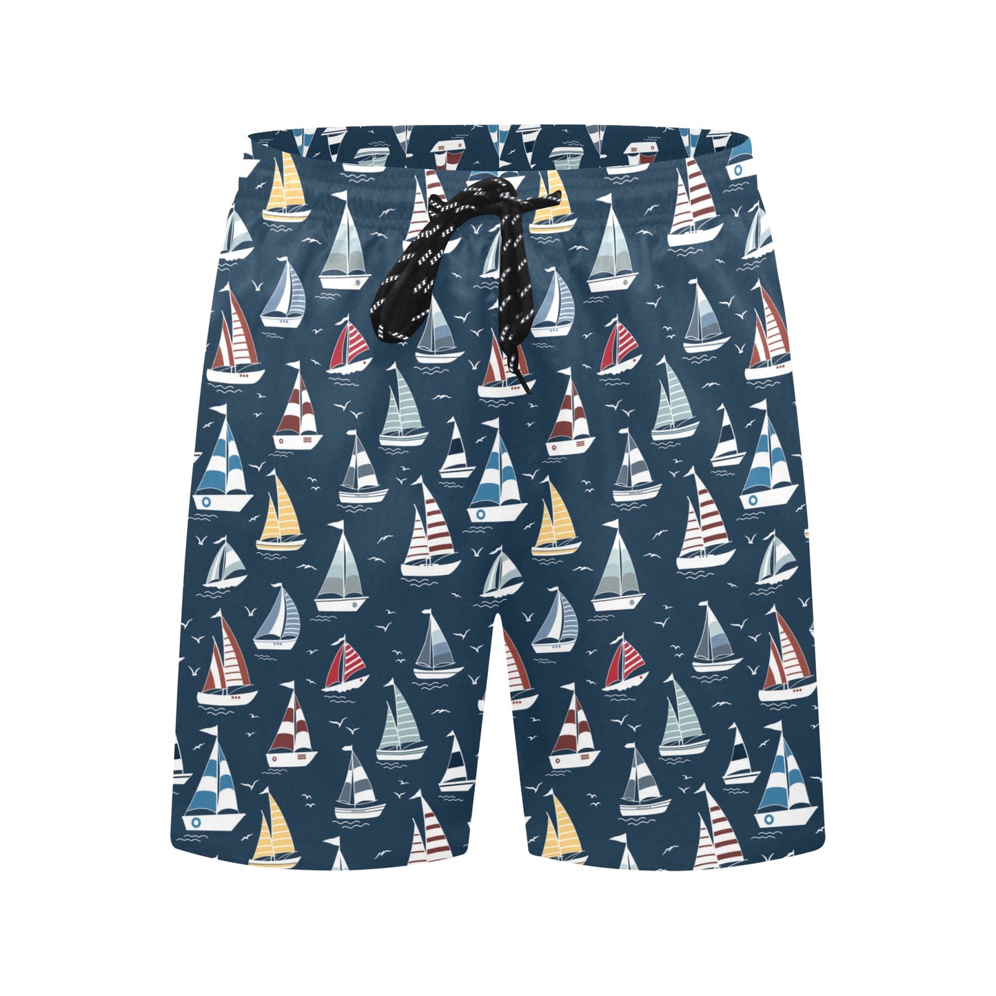 Sailboat Print Design LKS306 Men's Swim Trunks Beach Shorts