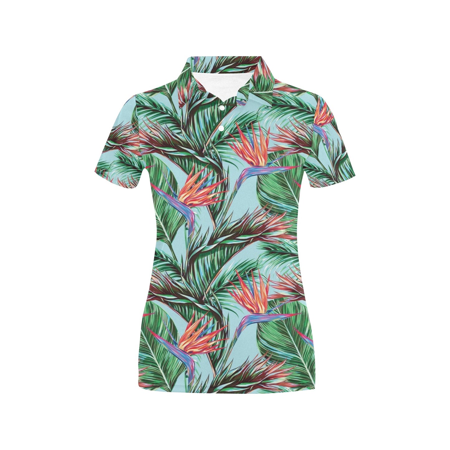 Bird Of Paradise Pattern Print Design BOP01 Women's Polo Shirt