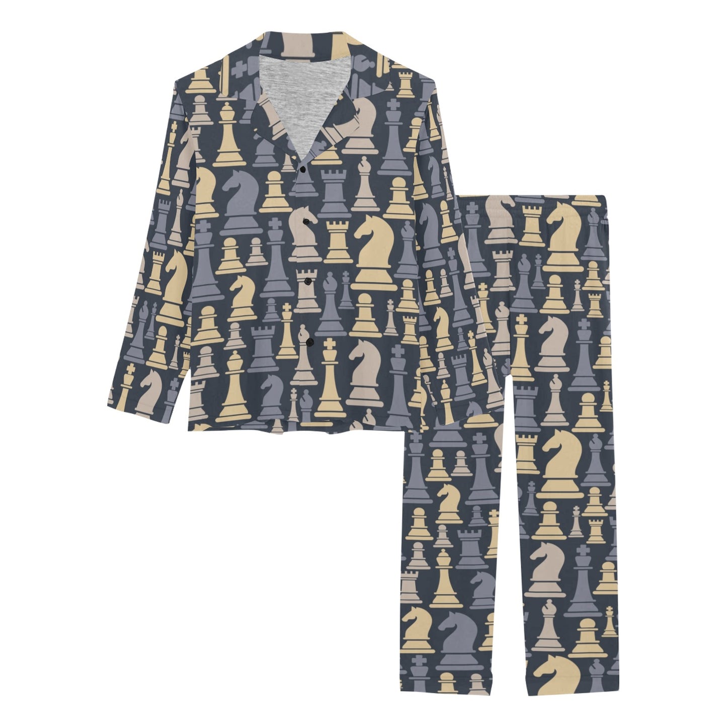 Chess Pattern Print Design 04 Women's Long Pajama Set