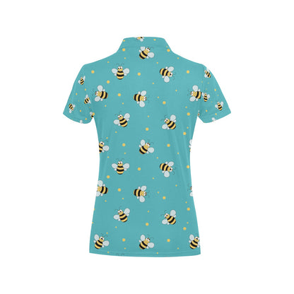 Bee With Dot Print Design LKS309 Women's Polo Shirt