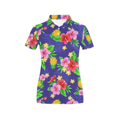 Hawaiian Themed Pattern Print Design H05 Women's Polo Shirt