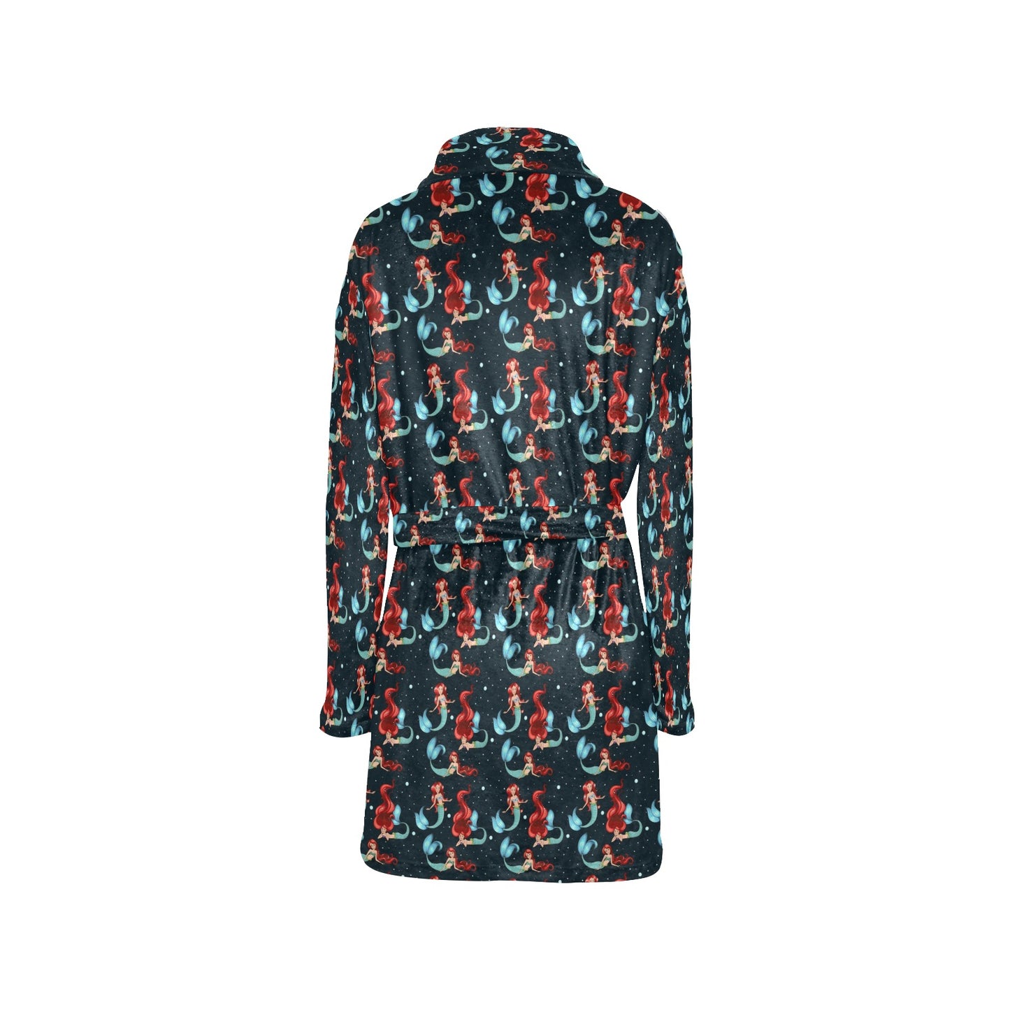 Mermaid Girl Themed Design Print Women's Fleece Robe