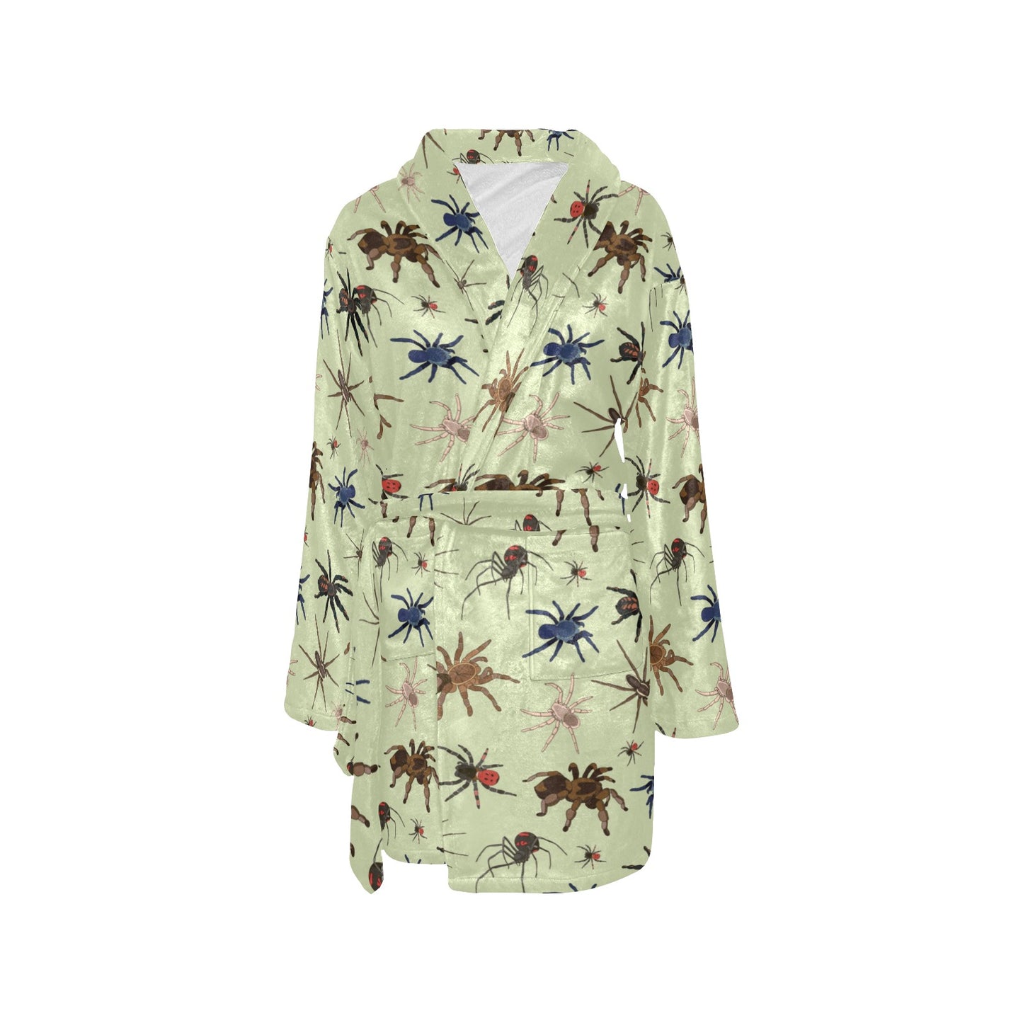 Tarantula Pattern Print Design 02 Women's Fleece Robe