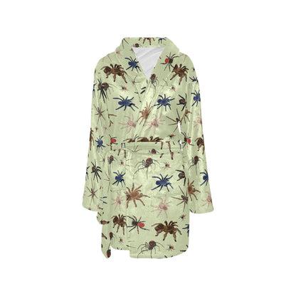 Tarantula Pattern Print Design 02 Women's Fleece Robe
