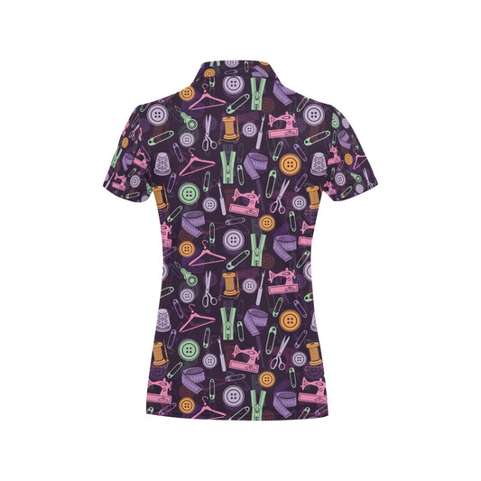 Sewing Equipment Print Design LKS306 Women's Polo Shirt