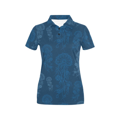 Jellyfish Pattern Print Design 01 Women's Polo Shirt