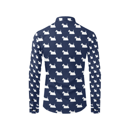 Scottish Terriers Print Design LKS303 Men's Long Sleeve Dress Shirt