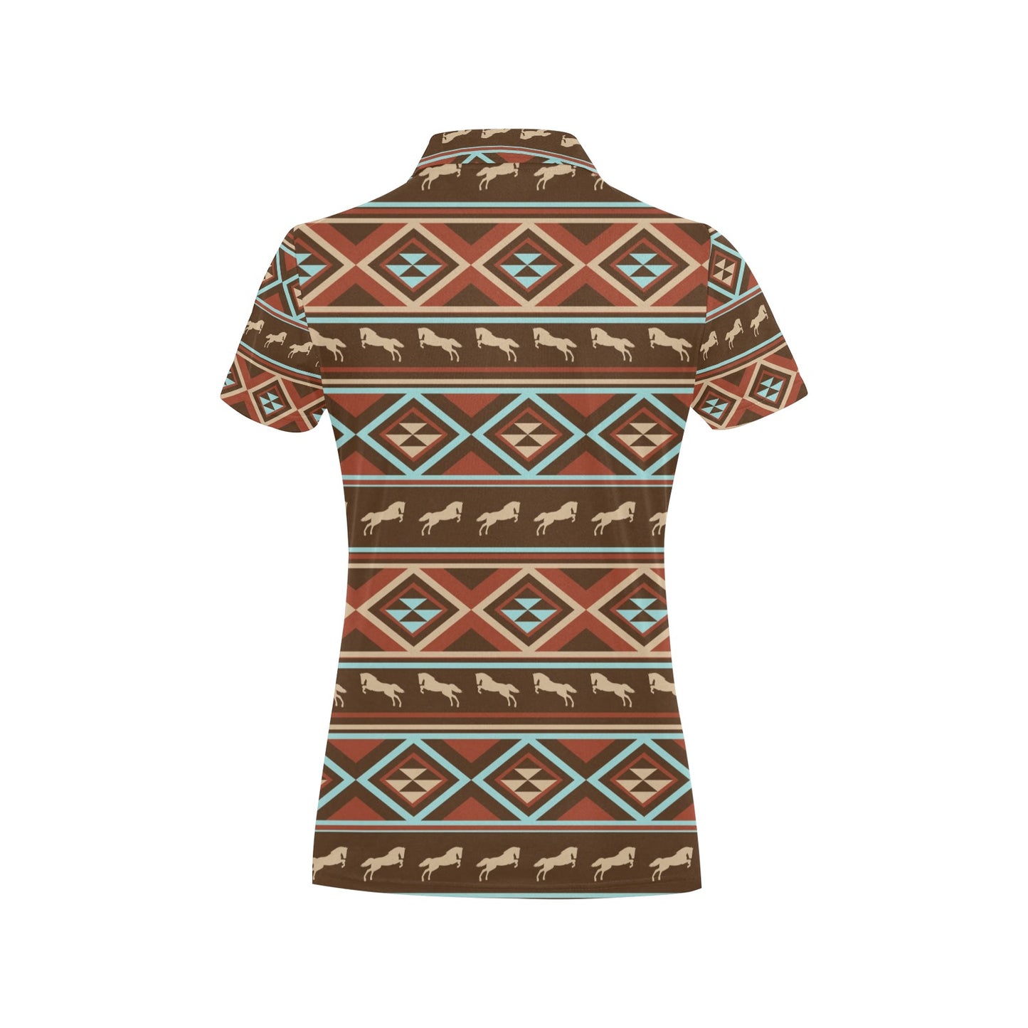 Western Horse Pattern Print LKS301 Women's Polo Shirt