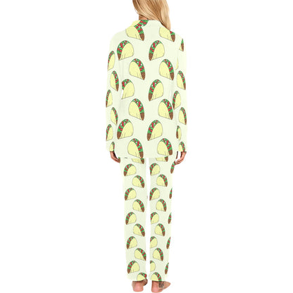 Taco Pattern Print Design TC05 Women's Long Pajama Set