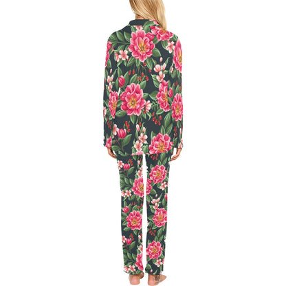 Summer Floral Pattern Print Design SF06 Women's Long Pajama Set