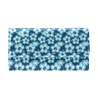 Hibiscus Flower Hawaiian Themed Women's Trifold Wallet