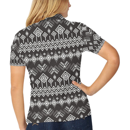 Tribal Pattern Print Design LKS304 Women's Polo Shirt