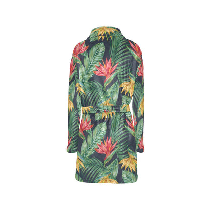 Bird Of Paradise Pattern Print Design BOP09 Women's Fleece Robe