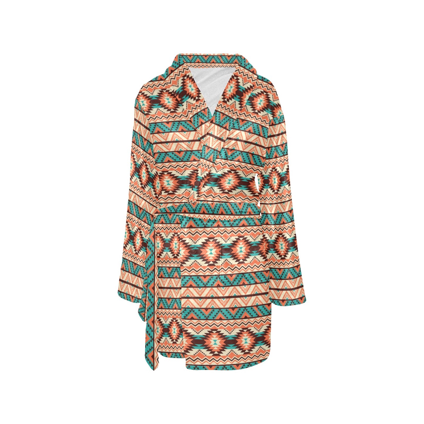 Navajo Western Style Print Pattern Women's Fleece Robe