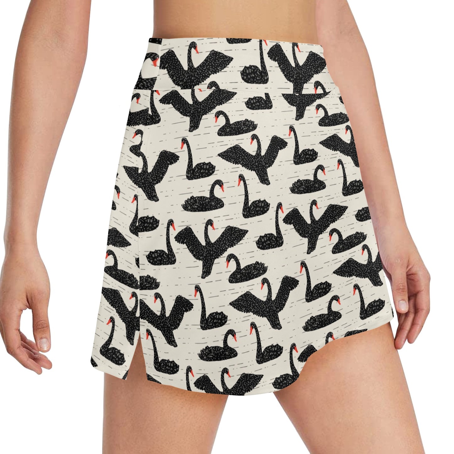 Swan Print Design LKS402 17" Golf & Pickleball Skort with Pockets