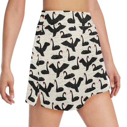 Swan Print Design LKS402 17" Golf & Pickleball Skort with Pockets