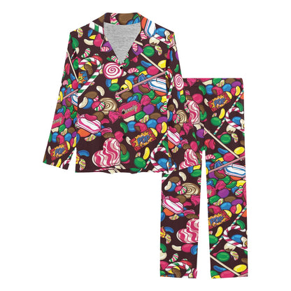 Candy Pattern Print Design CA02 Women's Long Pajama Set