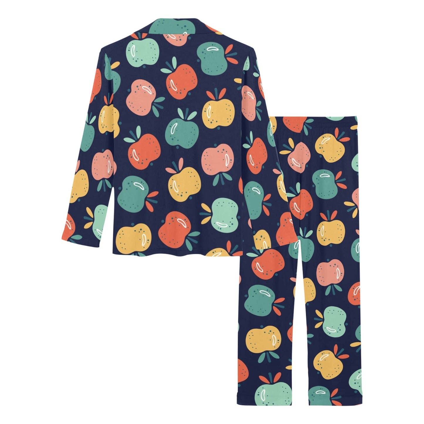 Apple Pattern Print Design AP09 Women's Long Pajama Set