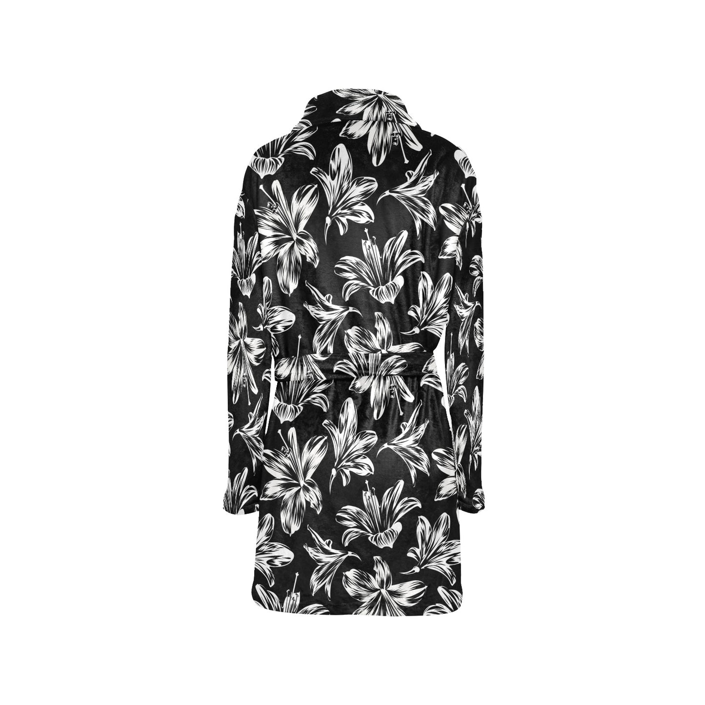 Amaryllis Pattern Print Design AL04 Women's Fleece Robe