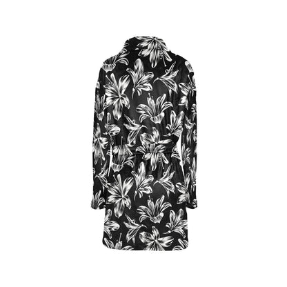 Amaryllis Pattern Print Design AL04 Women's Fleece Robe