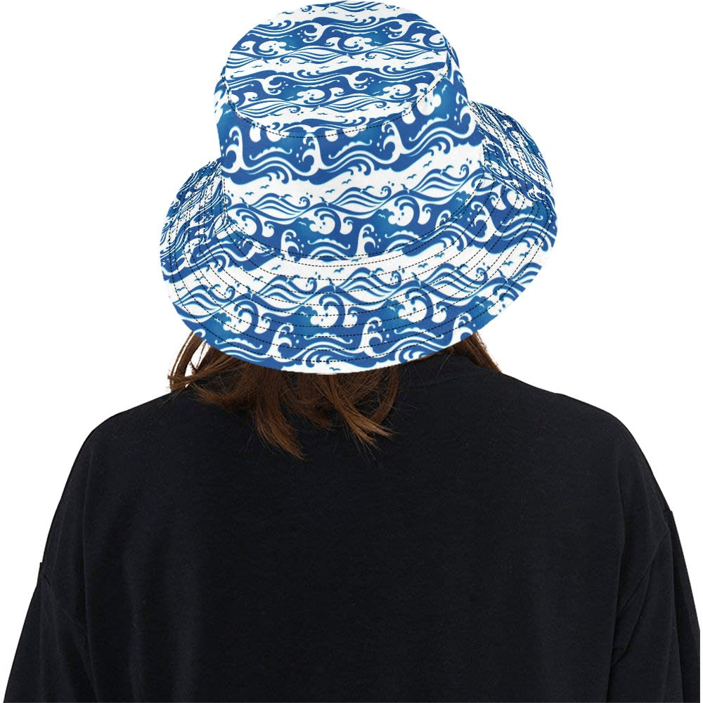 Wave Print Design LKS303 Unisex Bucket Hat